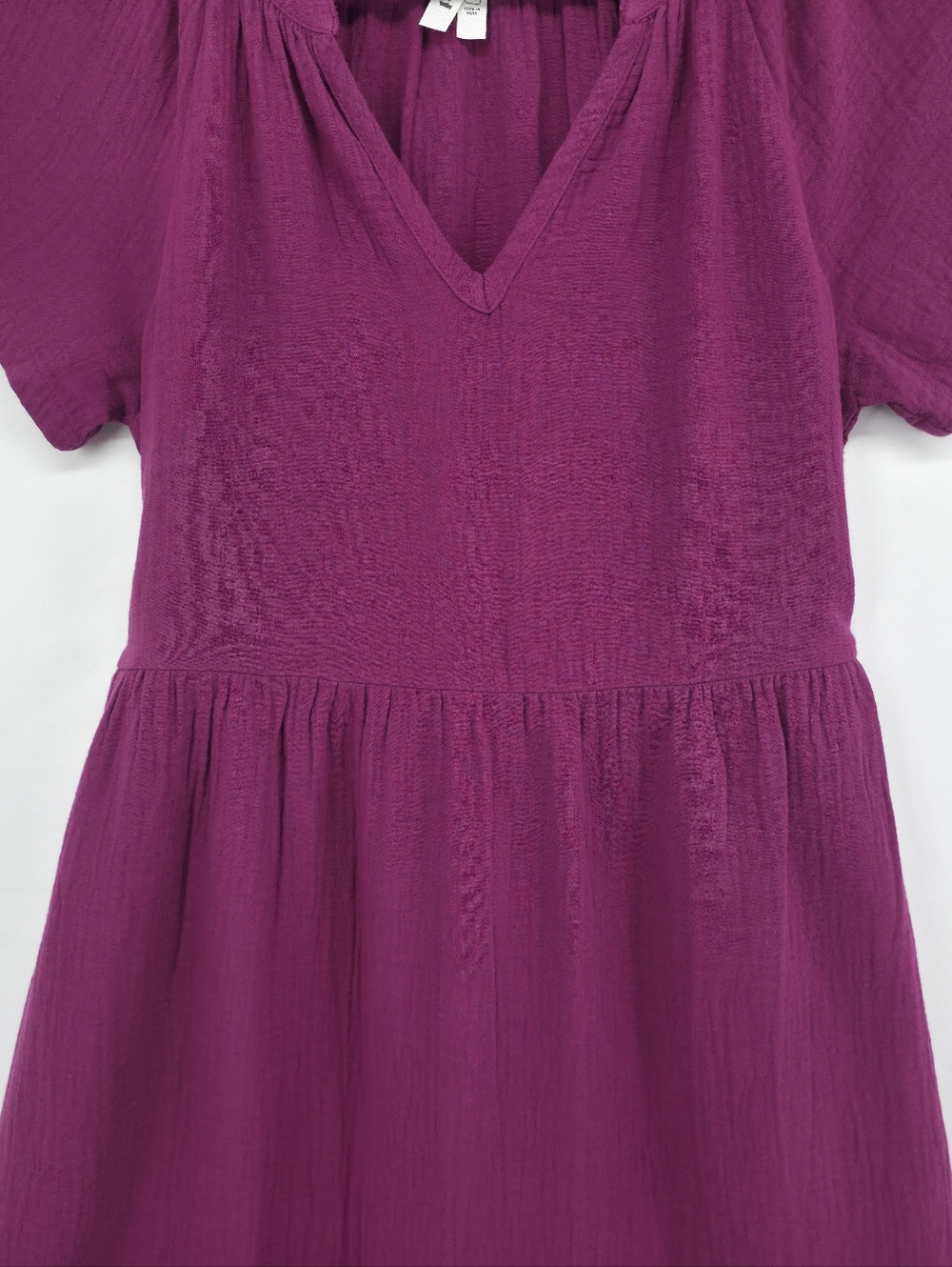 Pact Organic Cotton Coastal Double Gauze Breezy Midi Dress XS Sangria Minimalist - Picture 6 of 16